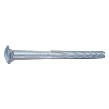 Midwest Fastener Carriage Bolt, Square Neck, 10 (Coarse), 10 in L, Steel, Hot Dipped Galvanized, 10 PK 08262